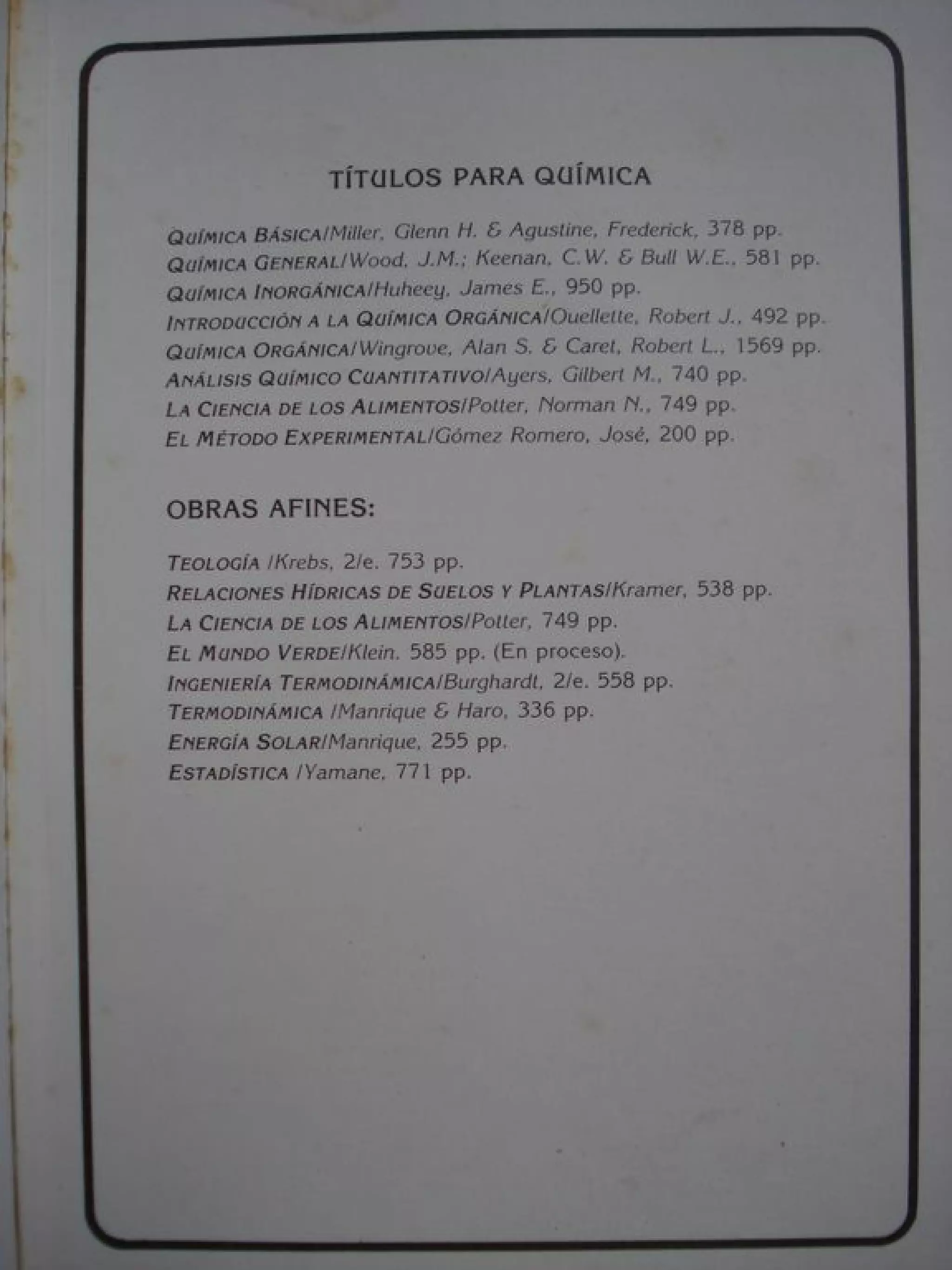 Analisis Quimico de AYRES