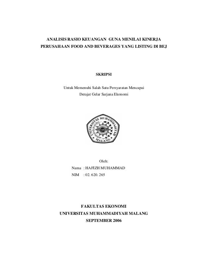 Analisis Rasio Keuangan Guna Menilai Kinerja Perusahaan Food And Beve