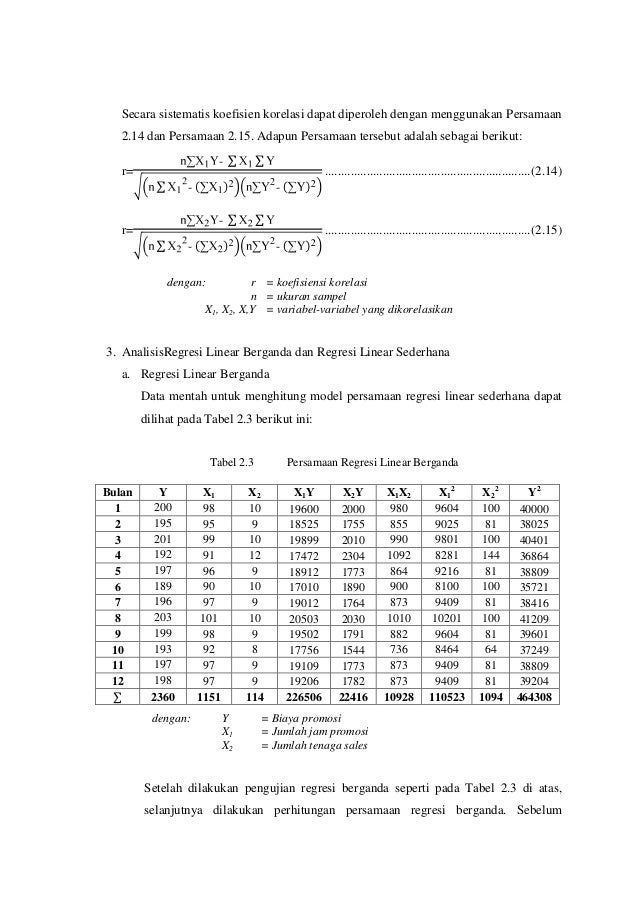 Analisis Regresi Dan Korelasi