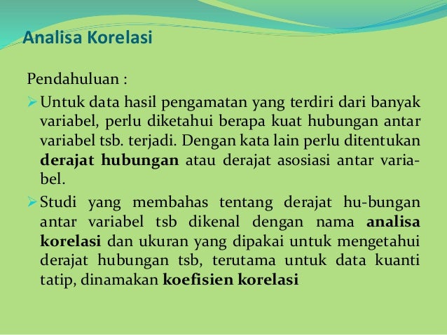 Analisis regresi dan korelasi