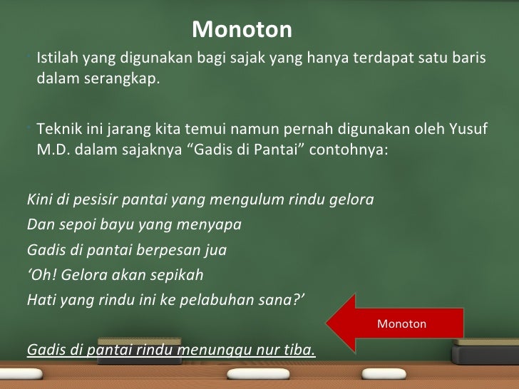 Analisis bentuk sajak