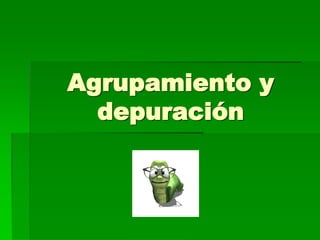 Agrupamiento y
depuración

 