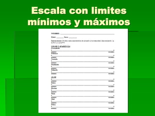 Escala con limites
mínimos y máximos

 