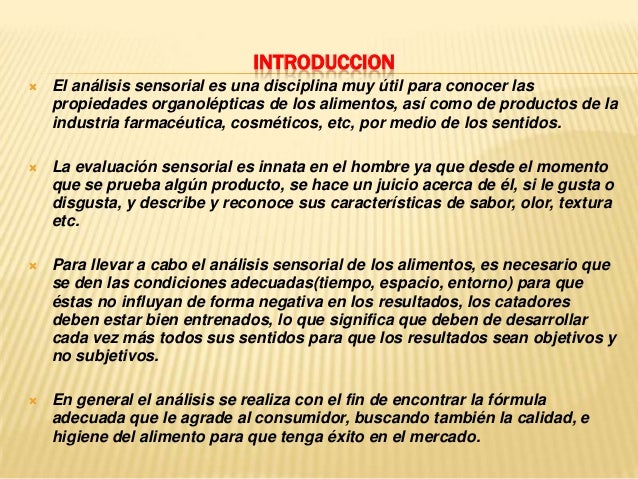 Analisis sensorial de los alimentos
