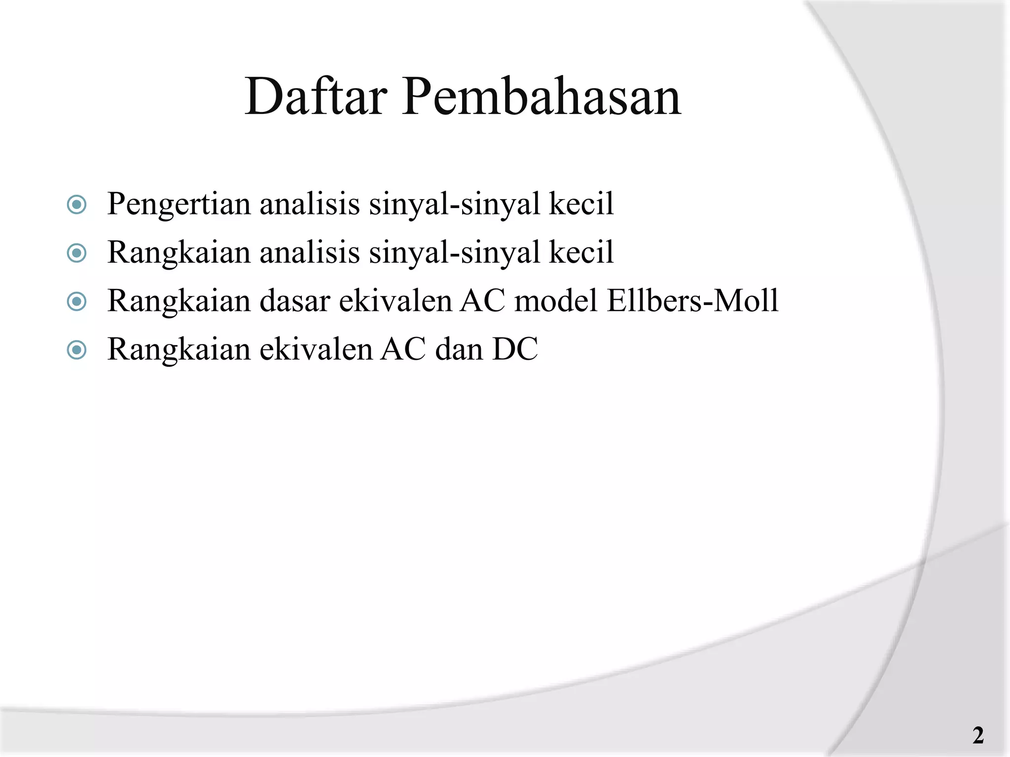 Analisis sinyal sinyal kecil | PPTX