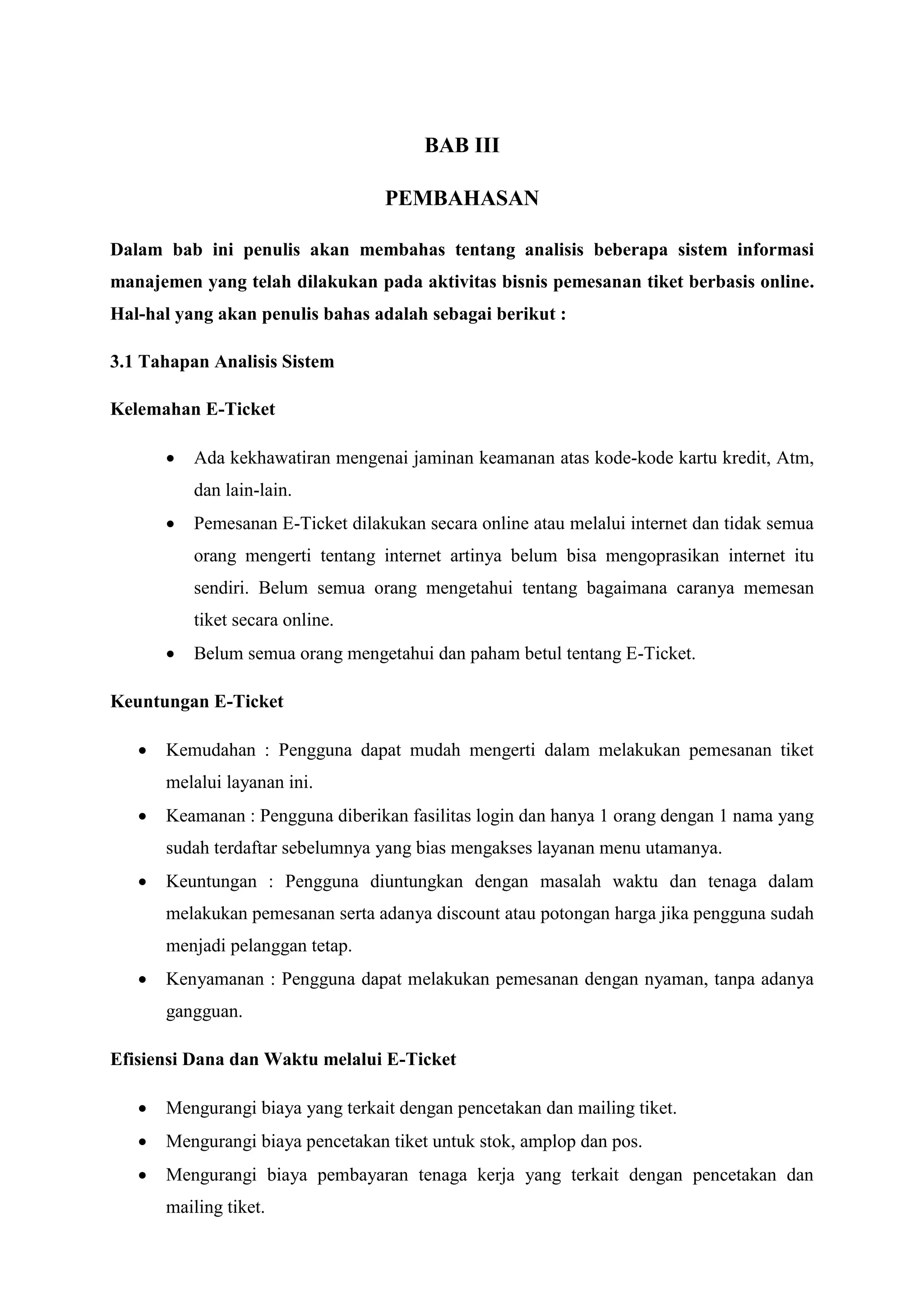 Analisis sistem informasi pemesanan tiket berbasis web | PDF