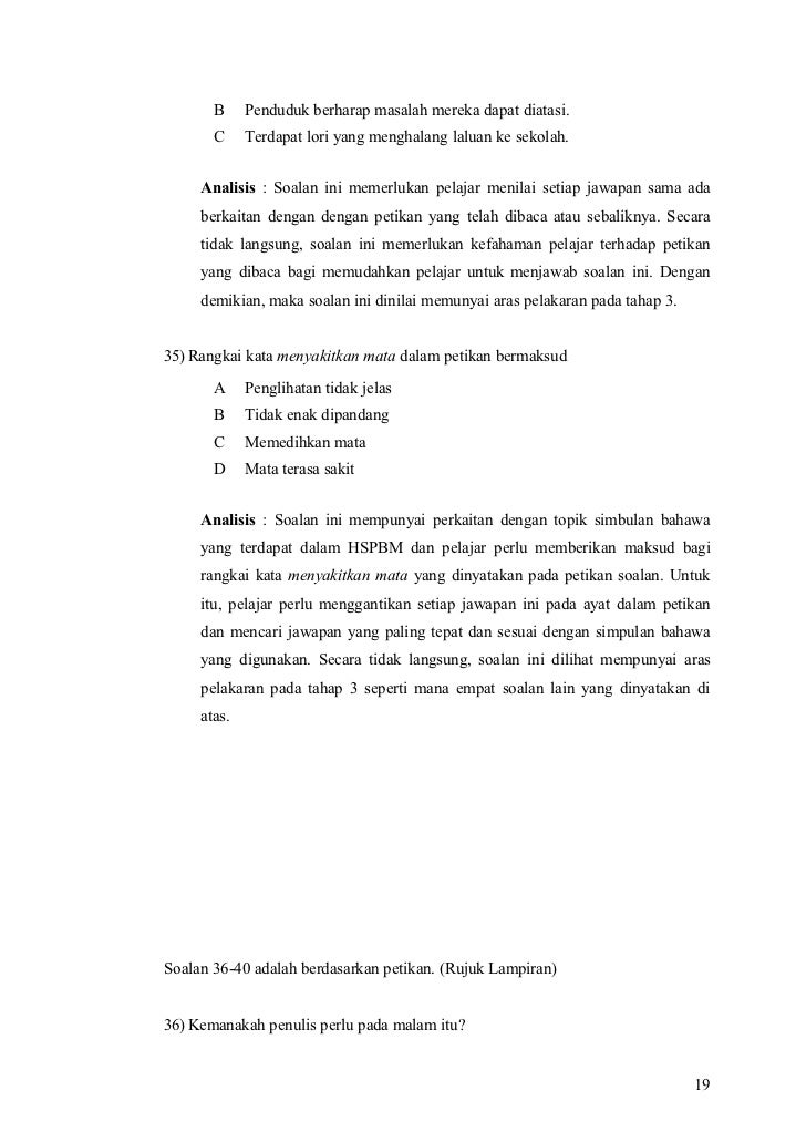 Analisis soalan upsr bm