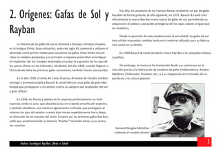 Análisis sociológico de las gafas Ray-Ban