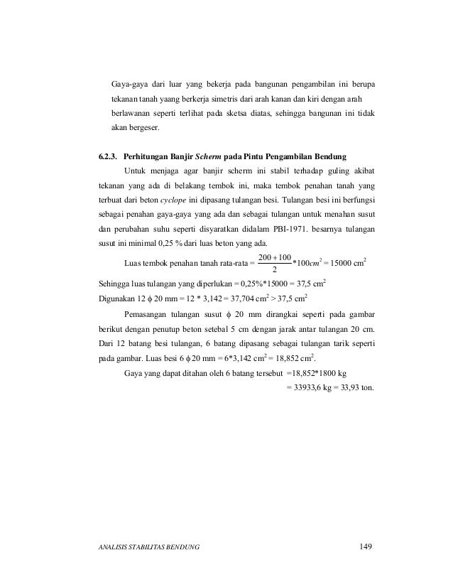 Analisis Stabilitas Bendung