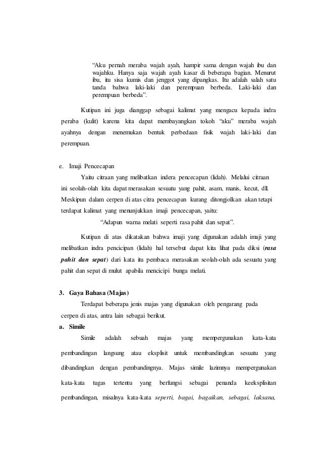 Majas Simile Dalam Cerpen 1001 Contoh Majas