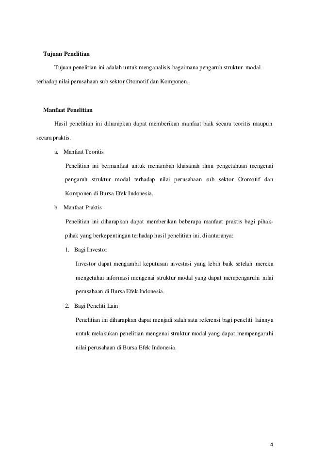 Analisis Struktur Modal