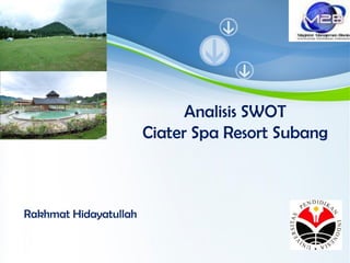 Powerpoint Templates
Analisis SWOT
Ciater Spa Resort Subang
Rakhmat Hidayatullah
 