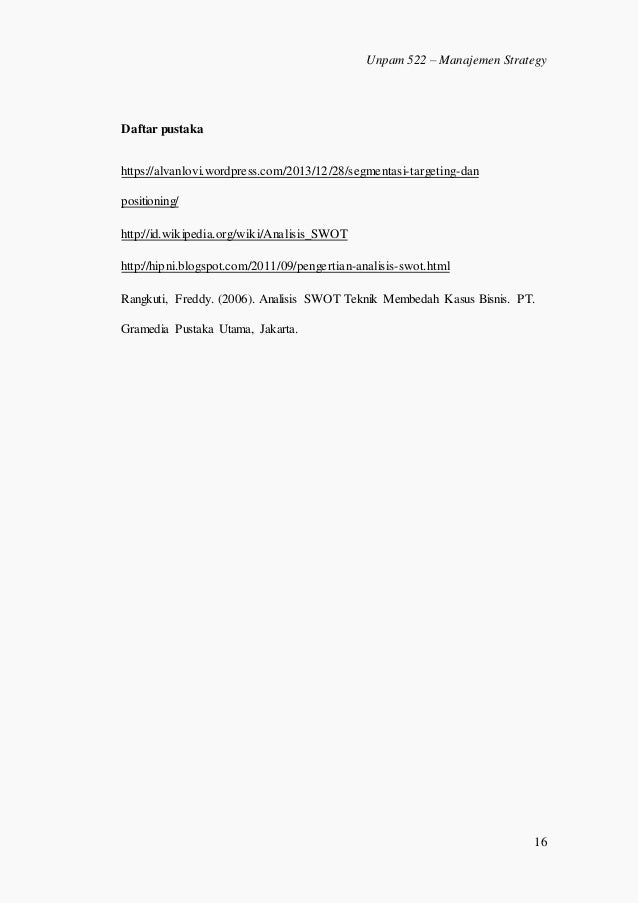 Analisis swot ( manajemen strategi )