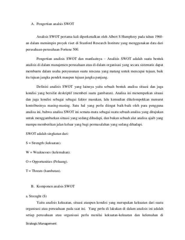 Analisis Swot Pt Indofood Sukses Makmur