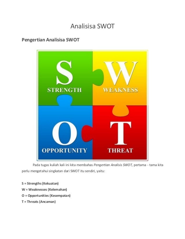 Analisisa SWOT untuk menilai perusahaan