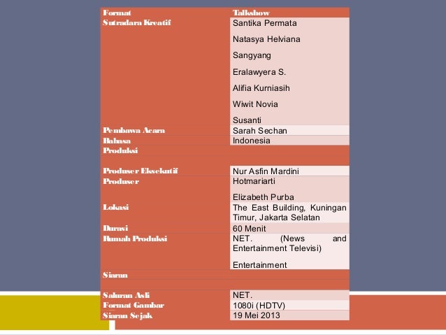 Analisis talkshow sarah sechan Analisis talkshow sarah sechan