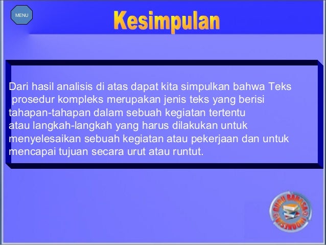Analisis Teks Prosedur Kompleks