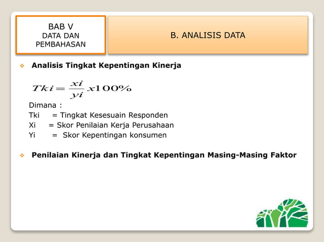 Analisis tingkat kepuasan konsumen terhadap kualitas pelayanan pada | PPTX