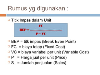 Titik Impas analisis bisnis keuangan perusahaan