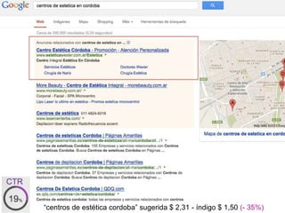 “centros de estética cordoba” sugerida $ 2,31 - índigo $ 1,50 (- 35%)
 