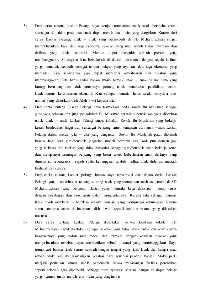 Unsur Intrinsik Novel Laskar Pelangi Lengkap - Berbagai Unsur