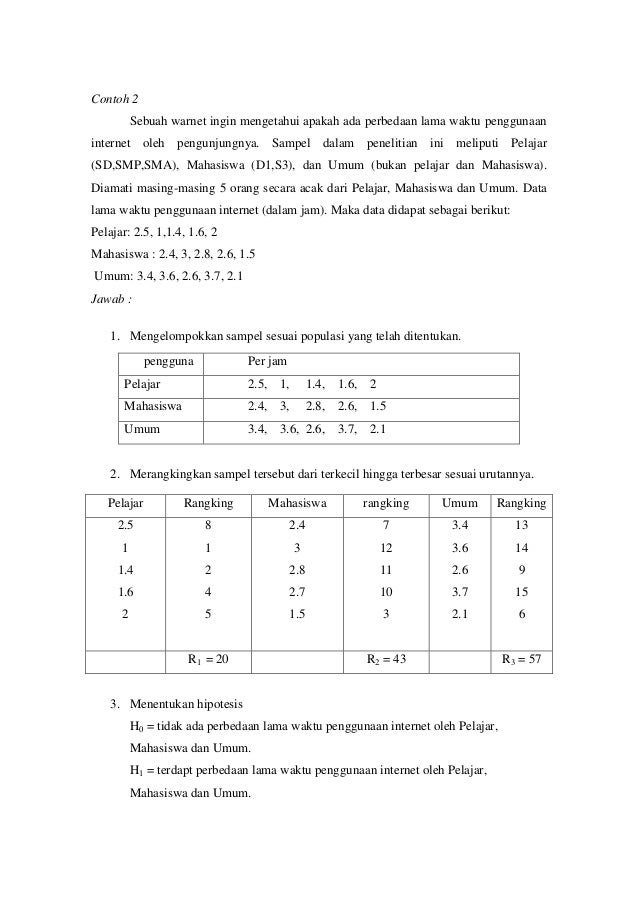 Analisis varian satu jalan krukal wallis