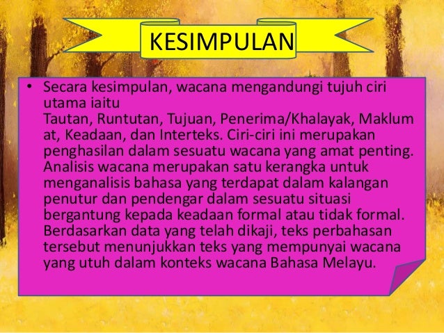 Analisis Wacana Bahasa Melayu