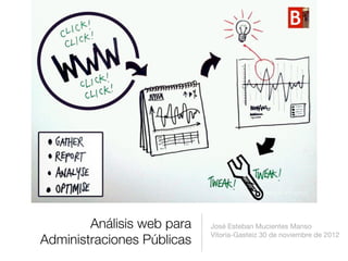 Análisis web para   José Esteban Mucientes Manso
                            Vitoria-Gasteiz 30 de noviembre de 2012
Administraciones Públicas
 