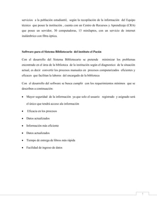 Analisis y diseño de sistema bibliotecario | DOCX