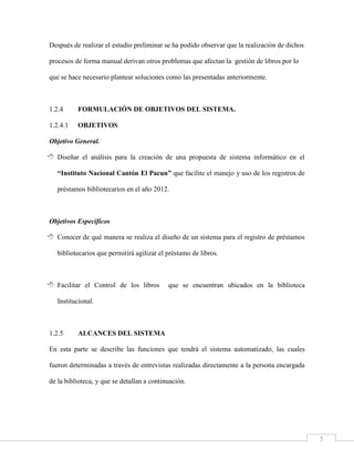 Analisis y diseño de sistema bibliotecario | DOCX
