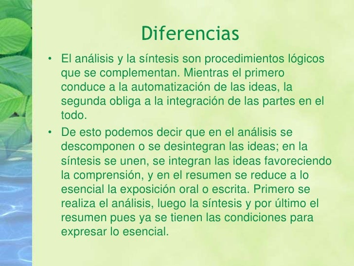 Analisis Vs. Sintesis