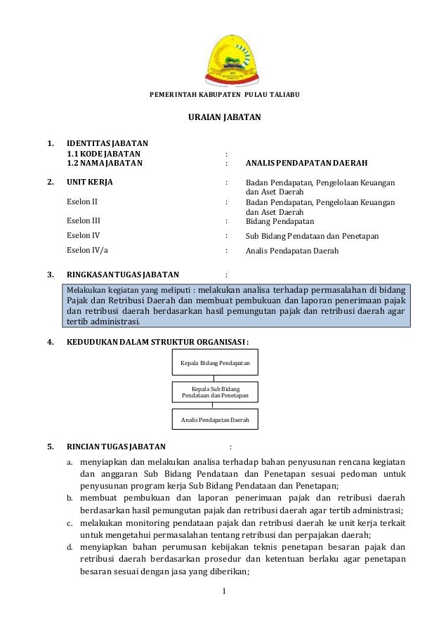 Anjab Analis Pendapatan Daerah