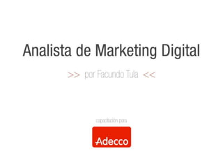 Analista de marketing digital | en ADECCO