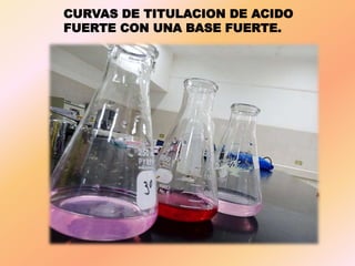 CURVAS DE TITULACION DE ACIDO
FUERTE CON UNA BASE FUERTE.
 