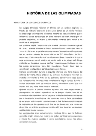 La historia de las olimpiadas