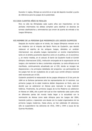 La historia de las olimpiadas