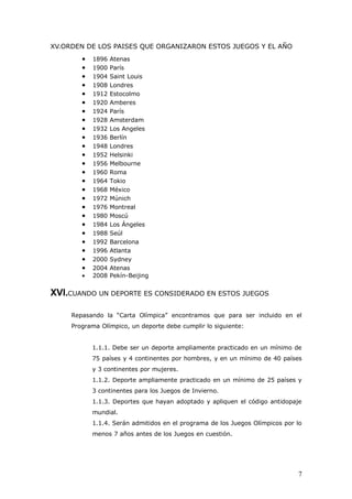 La historia de las olimpiadas