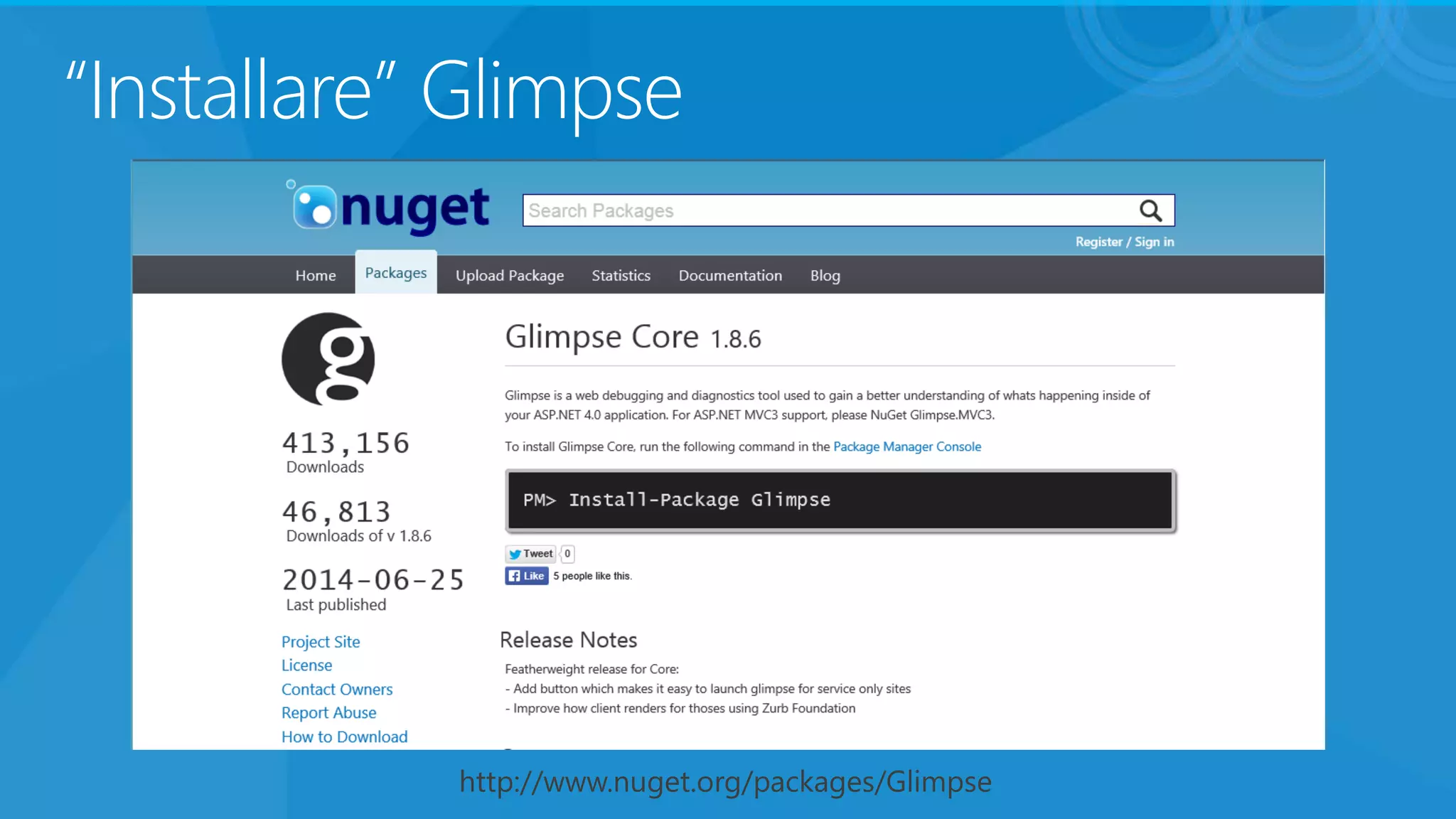 “Installare” Glimpse