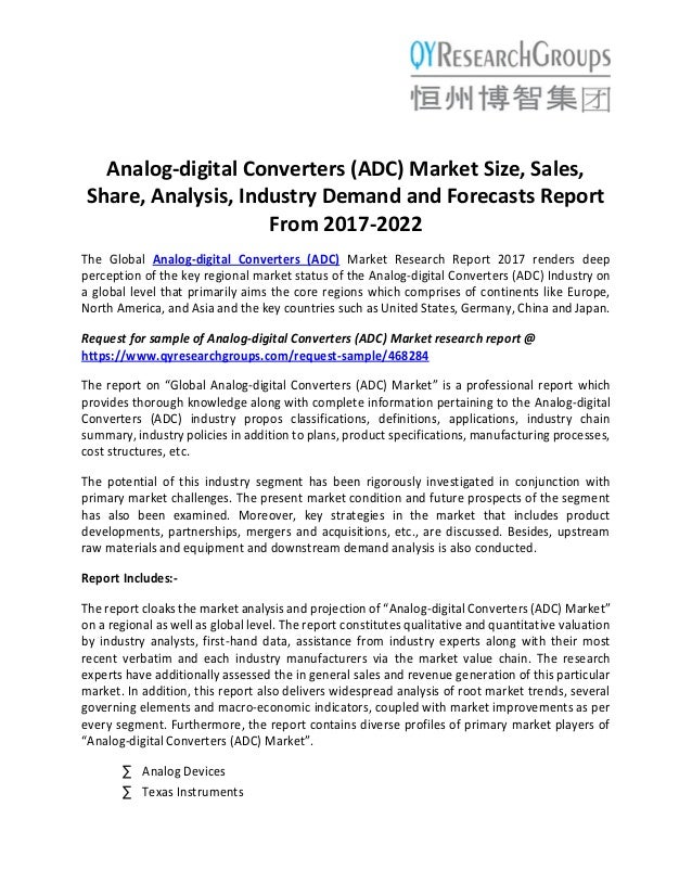 Analogdigital Converters (ADC) Market size, sales, share, analysis