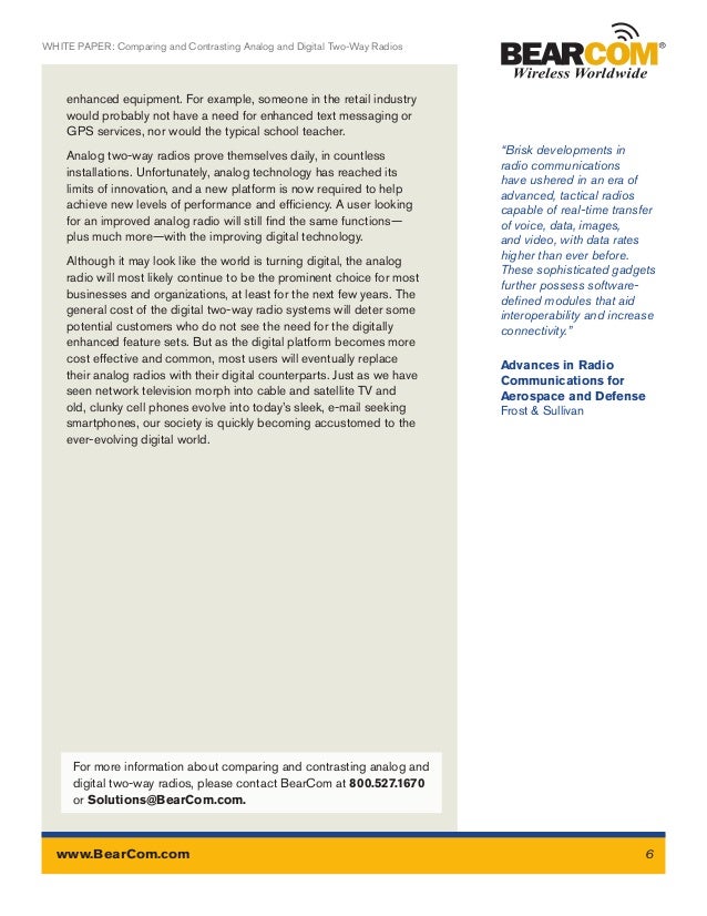 analog and digital comparison paper Film vs digital: a comparison of the advantages and disadvantages when it comes to both digital and analog formats analog, comparison, digital. analog and digital comparison paper Film vs digital: a comparison of the advantages and disadvantages when it comes to both digital and analog formats analog, comparison, digital.