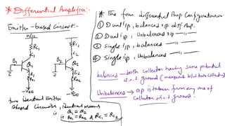 Analog circuits online unit 2, Differential Amplifier | PDF