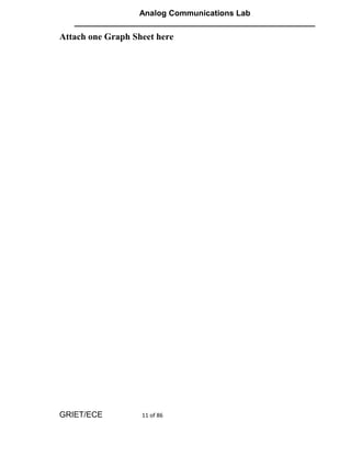 Analog Communications Lab
   ______________________________________________________
Attach one Graph Sheet here




GRIET/ECE          11 of 86
 