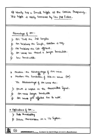 Analog Communication Notes Analog Communication Notes written by Arun Kumar G, Associate Professor ...