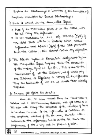 Analog Communication Notes Analog Communication Notes written by Arun Kumar G, Associate Professor ...
