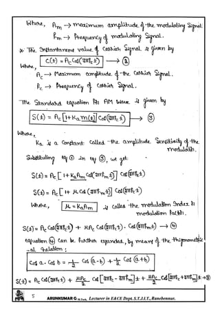 Analog Communication Notes Analog Communication Notes written by Arun Kumar G, Associate Professor ...