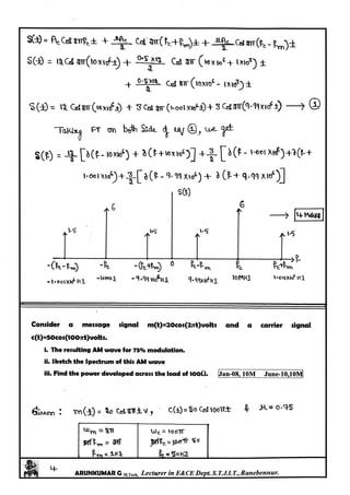 Analog Communication Notes Analog Communication Notes written by Arun Kumar G, Associate Professor ...