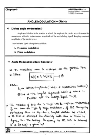 Analog Communication Notes written by Arun Kumar G, Associate Professor, Dept. of E&C, STJIT, Ranebennur, Karnataka, INDIA. Slide 183
