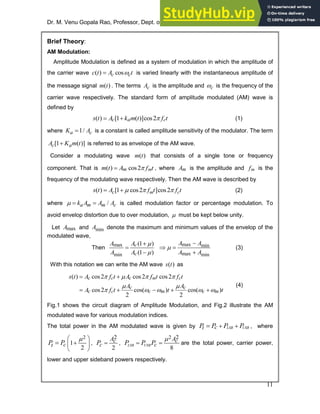 Analog Communications Lab Laboratory Manual | PDF