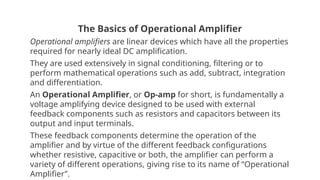 Operational Ampl Comprehensive Guide to Operational Amplifiers: Basics, Configurations ...