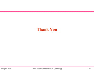 Thank You

30 April 2011

Nitte Meenakshi Institute of Technology

65

 